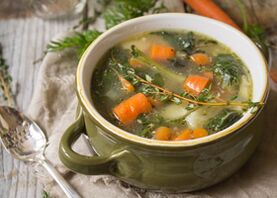 Diet menu after gallbladder removal includes vegetable soups