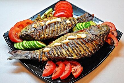 Baked fish with vegetables
