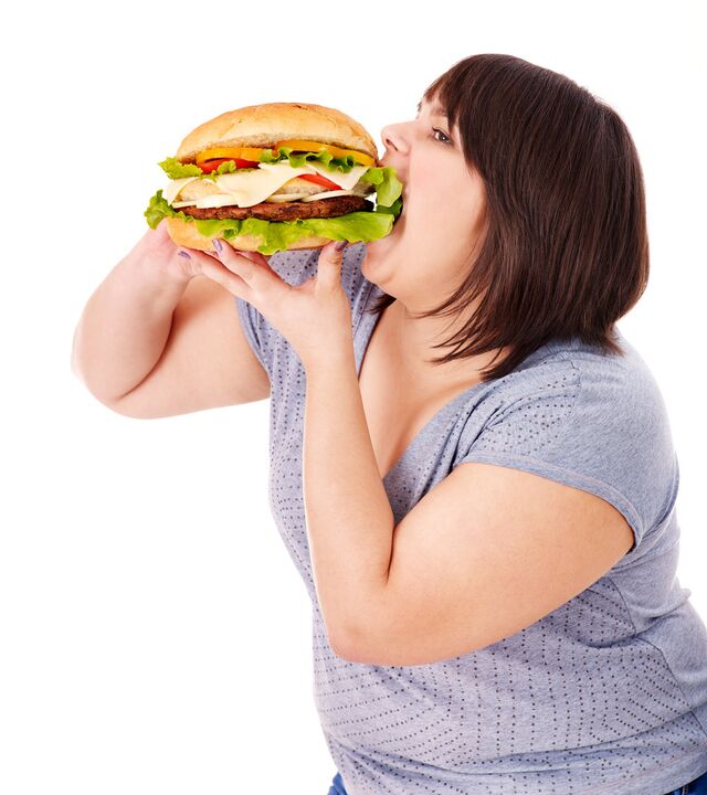Excess of food with excess weight
